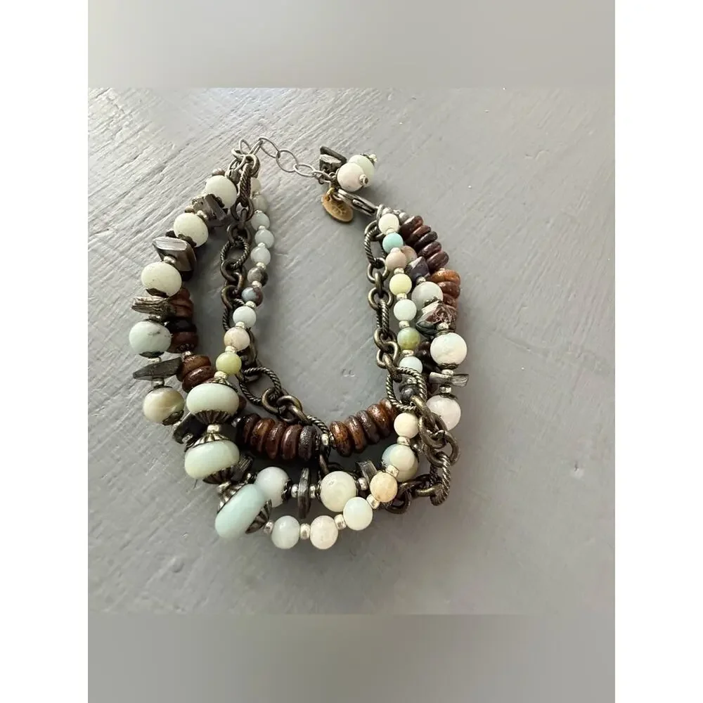 Anne Vaughan Multi Strand Stone Beaded Bracelet